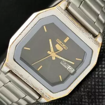 Б/У ЭЛЕГАНТНЫЕ МУЖСКИЕ АВТОМАТИЧЕСКИЕ ЧАСЫ SEIKO 5 7019A ИЗ ЯПОНИИ С ОРИГИНАЛЬНЫМ ЦИФЕРБЛАТОМ a416113-2 R10621f-a416113