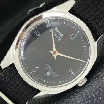 Б/У КЛАССИЧЕСКИЕ ЧАСЫ HMT JANATA С РУЧНЫМ ЗАВОДОМ, ЧЕРНЫЙ ЦИФЕРБЛАТ ДЛЯ МУЖЧИН a430046-2 R101-a430046