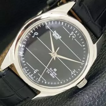 Б/У КЛАССИЧЕСКИЕ ЧАСЫ HMT JANATA С РУЧНЫМ ЗАВОДОМ, ЧЕРНЫЙ ЦИФЕРБЛАТ ДЛЯ МУЖЧИН a430057-2 R101-a430057