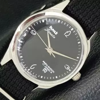 Б/У КЛАССИЧЕСКИЕ ЧАСЫ HMT JANATA WINDING С ЧЕРНЫМ ЦИФЕРБЛАТОМ ДЛЯ МУЖЧИН a430087-2 R101-a430087