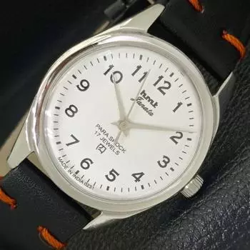 Б/У КЛАССИЧЕСКИЕ ЧАСЫ HMT JANATA WINDING С БЕЛЫМ ЦИФЕРБЛАТОМ ДЛЯ МУЖЧИН a430032-2 R101-a430032