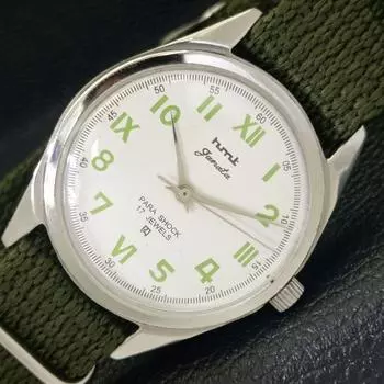 Б/У КЛАССИЧЕСКИЕ МУЖСКИЕ ЧАСЫ HMT JANATA С РУЧНЫМ ЗАВОДОМ И БЕЛЫМ ЦИФЕРБЛАТОМ a430090-2 R101-a430090