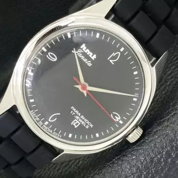 Б/У КЛАССИЧЕСКИЕ МУЖСКИЕ ЧАСЫ HMT JANATA С РУЧНЫМ ЗАВОДОМ, С ЧЕРНЫМ ЦИФЕРБЛАТОМ a430073-2 R101-a430073