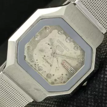 Б/У КЛАССИЧЕСКИЕ МУЖСКИЕ ЧАСЫ SEIKO 5 AUTOMATIC 6319 ИЗ ЯПОНИИ С ОРИГИНАЛЬНЫМ ЦИФЕРБЛАТОМ a416114-2 R10621f-a416114