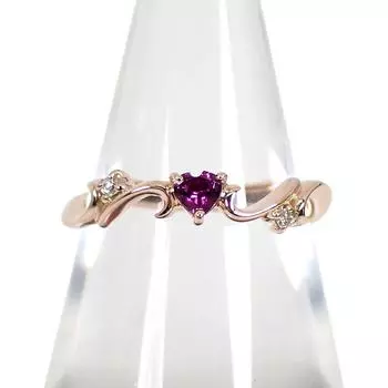 [Б/у] Кольцо с гранатом/бриллиантом K10PG Нет. 7 [г385-79]