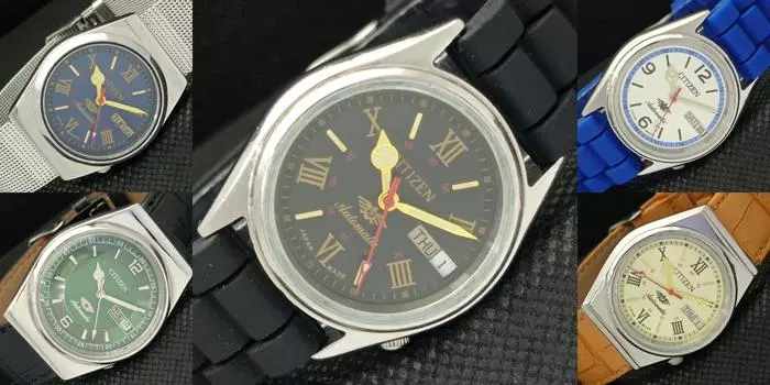 Б/у ЛОТ ИЗ 5 ВИНТАЖНЫХ АВТОМАТИЧЕСКИХ ЯПОНСКИХ МУЖСКИХ ЧАСОВ CITIZEN DAY/DATE a307203-2 JobSKU-a307203
