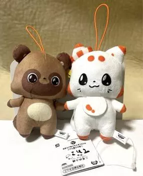 Б/у маленькая лиса с двумя хвостами Tenko Ponkichi плюшевая игрушка-талисман 2 типа набор Япония