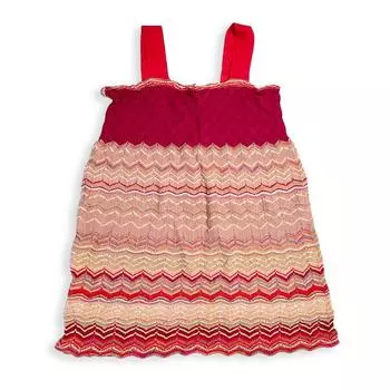 [Б/у] MISSONI красно-бежевое трикотажное платье [b42-22]