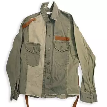 [Б/у] муссовый/муссовый контраст военная куртка/рубашка [b42-21]