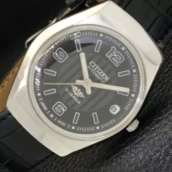 Б/у мужские часы CITIZEN AUTOMATIC 8200 JAPAN DATE с черным циферблатом a432586-2 R112-a432586