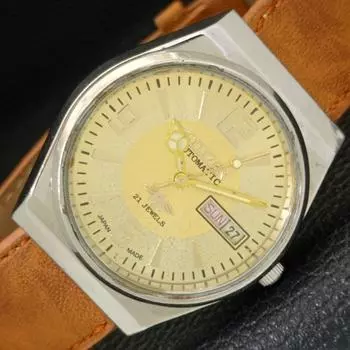 Б/у мужские часы Citizen Automatic Japan Day&Date с золотым циферблатом A431435-2 R107-a431435