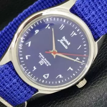 Б/У мужские часы HMT JANATA INDIAN с ручным заводом, синим циферблатом a432528-2 R112-a432528