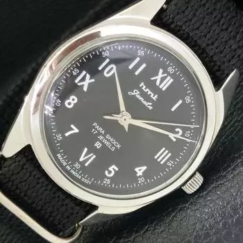 Б/У мужские часы HMT JANATA INDIAN с ручным заводом, черный цвет, циферблат, a432757-2 R113-a432757