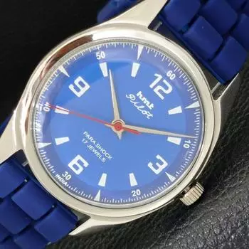 Б/У мужские часы HMT PILOT INDIAN с ручным заводом, синим циферблатом a432510-2 R112-a432510