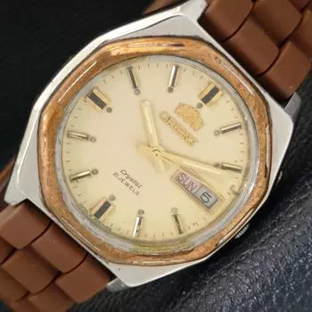 Б/у мужские часы ORIENT CRYSTAL AUTOMATIC 46941 Япония оригинальный циферблат A431501-2 R107-a431501