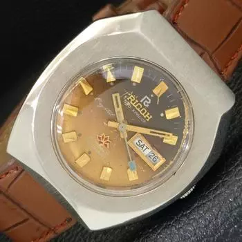 Б/у мужские часы RICOH R31 автоматические японские с оригинальным циферблатом и указателем дня и даты a432804-2 R113-a432804