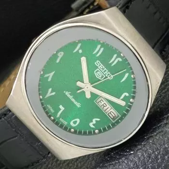 Б/У мужские часы SEIKO 5 6309A с автоподзаводом, зеленым циферблатом, произведенные в Японии, a427904-2 R1054-a427904