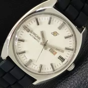 Б/У МУЖСКИЕ ШВЕЙЦАРСКИЕ ЧАСЫ ENICAR AUTOMATIC 167 DAY&DATE С БЕЛЫМ ЦИФЕРБЛАТОМ a432176-2 R110-a432176