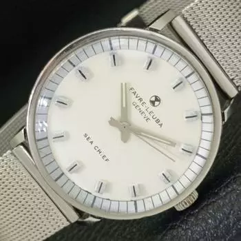 Б/У МУЖСКИЕ ШВЕЙЦАРСКИЕ ЧАСЫ FAVRE LEUBA SEA CHIEF С РУЧНЫМ ЗАВОДОМ, БЕЛЫЙ ЦИФЕРБЛАТ a433015-2 R114-a433015