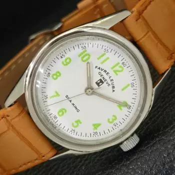 Б/У МУЖСКИЕ ШВЕЙЦАРСКИЕ ЧАСЫ FAVRE LEUBA SEA KING 253 С РУЧНЫМ ЗАВОДОМ И БЕЛЫМ ЦИФЕРБЛАТОМ A431416-2 R107-a431416