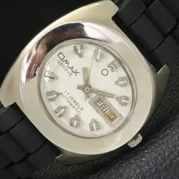 Б/У OMAX GENEVE AUTOMATIC 2066 ШВЕЙЦАРСКИЕ МУЖСКИЕ ЧАСЫ С БЕЛЫМ ЦИФЕРБЛАТОМ a432799-2 R113-a432799