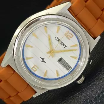 Б/У ORIENT AUTOMATIC 46941 МУЖСКИЕ ? ЧАСЫ JAPAN DAY&DATE С БЕЛЫМ ЦИФЕРБЛАТОМ a430150-2 R101-a430150