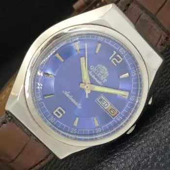 Б/У ORIENT AUTOMATIC JAPAN 46941 МУЖСКИЕ ЧАСЫ DAY&DATE СИНЕГО ЦИФЕРБЛАТА a432852-2 R113-a432852
