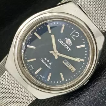 Б/У ORIENT AUTOMATIC JAPAN 46943 МУЖСКИЕ ЧАСЫ DAY&DATE СИНЕГО ЦИФЕРБЛАТА A431479-2 R107-a431479