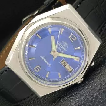 Б/У ORIENT AUTOMATIC JAPAN 46943 МУЖСКИЕ ЧАСЫ DAY&DATE СИНЕГО ЦИФЕРБЛАТА a432868-2 R113-a432868