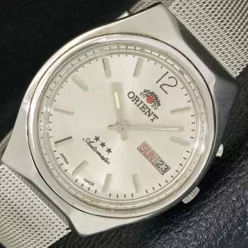 Б/у ORIENT AUTOMATIC JAPAN 46943 МУЖСКИЕ ЧАСЫ С СЕРЕБРИСТЫМ ЦИФЕРБЛАТОМ DAY&DATE A431475-2 R107-a431475