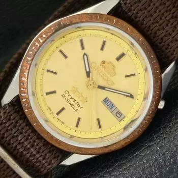 Б/у ORIENT CRYSTAL AUTOMATIC JAPAN 46941 МУЖСКИЕ ОРИГИНАЛЬНЫЕ ЧАСЫ С ЦИФЕРБЛАТОМ A431503-2 R107-a431503