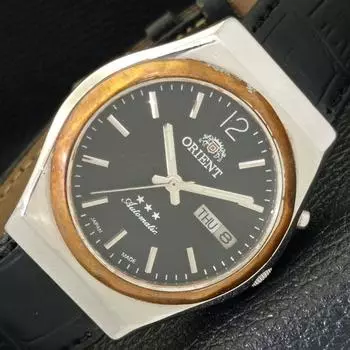 Б/у ORIENT JAPAN МУЖСКИЕ АВТОМАТИЧЕСКИЕ ЧАСЫ DAY&DATE ЧЕРНОГО ЦИФЕРБЛАТА A432326-2 R111-a432326