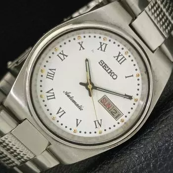 Б/У оригинальные винтажные мужские часы SEIKO AUTOMATIC 7009A из Японии с белым циферблатом a433253-2 R115-a433253