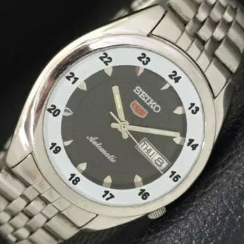 Б/У оригинальные винтажные мужские часы SEIKO 5 с автоподзаводом из Японии с черным циферблатом a433285-2 R115-a433285