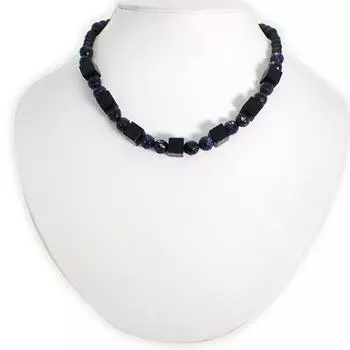 [Б/у] Ожерелье из черного оникса [m1-9]