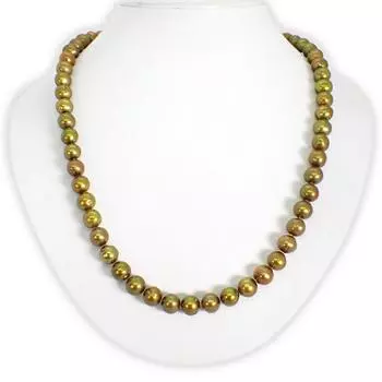 [Б/у] Ожерелье из пресноводного жемчуга с переливающимся жемчугом [m1-2]