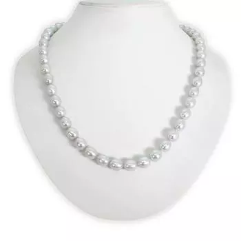 [Б/у] Ожерелье из пресноводного жемчуга/жемчужно-бело-серого цвета [m1-4]