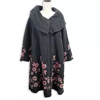 [Б/у] Пальто KEITA MARUYAMA с цветочным узором/камелией [b26-28]