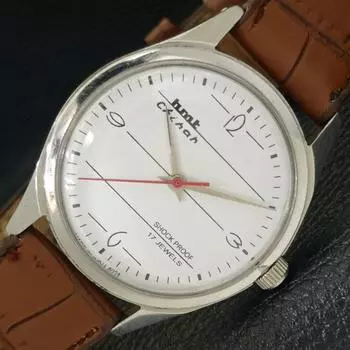 Б/У подлинные индийские часы HMT CHINAR с ручным заводом и белым циферблатом a430101-2 R101-a430101