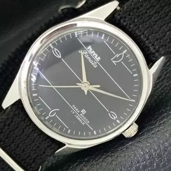 Б/У подлинные индийские часы HMT JANATA с ручным заводом и черным циферблатом a430012-2 R101-a430012