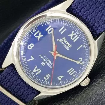 Б/У подлинные индийские часы HMT JANATA с ручным заводом и синим циферблатом a430034-2 R101-a430034