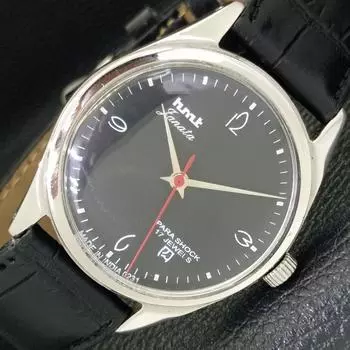 Б/У подлинные индийские часы HMT JANATA с ручным заводом и черным циферблатом a430045-2 R101-a430045