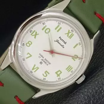 Б/У подлинные мужские часы HMT JANATA с ручным заводом, индийские, с белым циферблатом a430020-2 R101-a430020