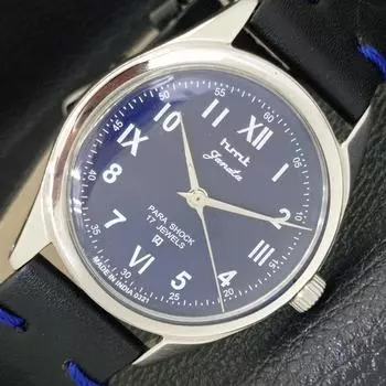 Б/У подлинные мужские часы HMT JANATA с ручным заводом и синим циферблатом a430019-2 R101-a430019