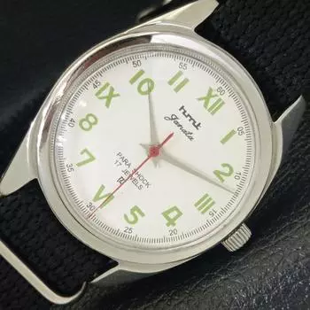 Б/У подлинные мужские часы HMT JANATA с ручным заводом, индийские, с белым циферблатом a430086-2 R101-a430086