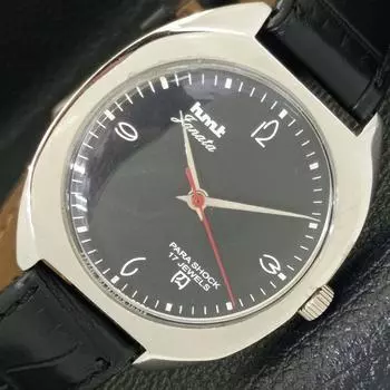 Б/У подлинные мужские часы HMT JANATA с ручным заводом, индийские, с черным циферблатом a430009-2 R101-a430009
