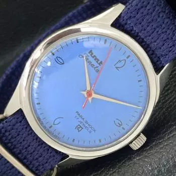 Б/У подлинные мужские часы HMT JANATA INDIAN с ручным заводом и синим циферблатом a430075-2 R101-a430075