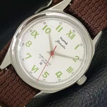 Б/У подлинные мужские часы HMT JANATA с ручным заводом и белым циферблатом a430030-2 R101-a430030