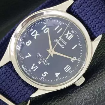 Б/У подлинные мужские часы HMT JANATA INDIAN с ручным заводом и синим циферблатом a430033-2 R101-a430033