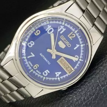Б/У подлинные старинные автоматические мужские часы SEIKO 5 из Японии с синим циферблатом a433316-2 R115-a433316